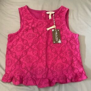 Girls Matilda Jane Purple Button Back Tank Top Sz 14